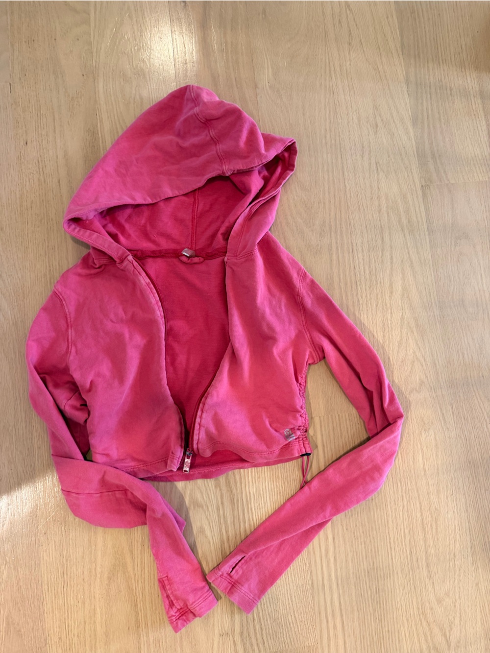 FP Movement by Free People Hot Pink Cropped Zip Hoodie